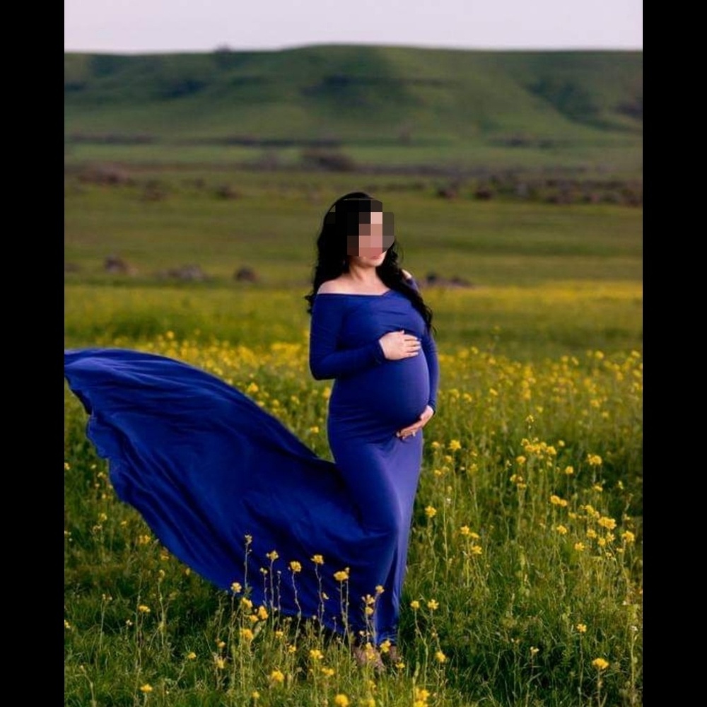 Royal blue long sleeve off the shoulder dress